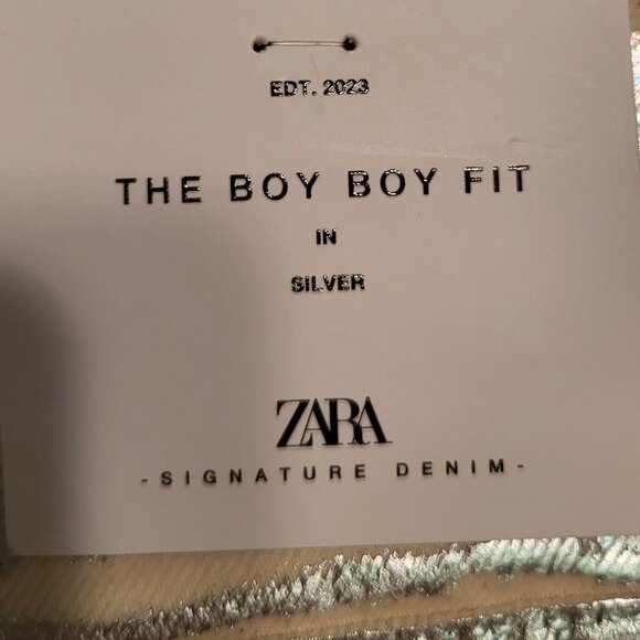 Zara Silver Straight Leg Jeans - Picture 3 of 15